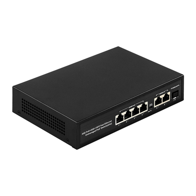 porto do interruptor ponto de entrada-PSE 4 de 10/100/1000M com o Uplink da rede do gigabit do entalhe de SFP Unmanaged