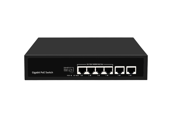 6 portas Gigabit DC52V 1.25A POE Ethernet Switch 12Gbps AC 100~240V