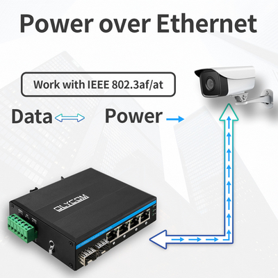 6 Portos Industrial Poe Switch Não gerenciado 10/100M 2 Fibra 4 Ethernet Portes Switch