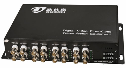 Transmissor de vídeo óptico e receptor BNC Converter WDM Análogo 16ch Para Câmera Digital CCTV