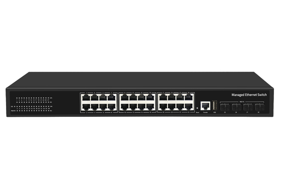 28 Portos 10/100/1000Mbps gerenciados Ethernet CCTV POE Switch suporte PoE Af/At com 4*10G SFP+