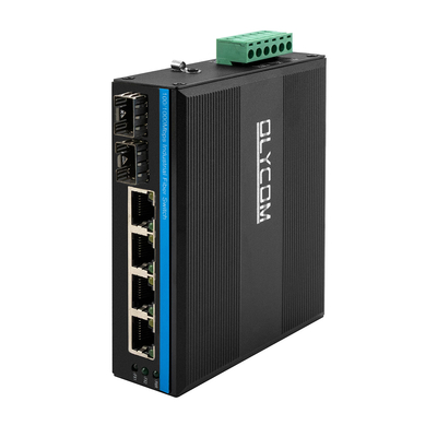 6 portas Gigabit Unmanaged POE Switch com 2 Sfp Fiber Switch DC48V Input