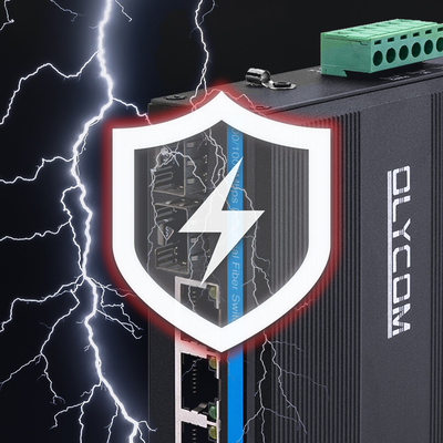 Rede Industrial Gigabit com 4 Portes PoE com 2 Portos SFP