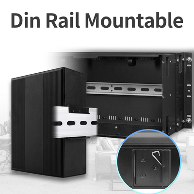 Conversor de mídia PoE não gerenciado industrial de Gigabit 8 portas 120W 240W DC48V saída