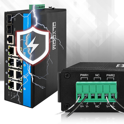 8 Port Industrial Managed PoE Switch 2.5G Ring Fiber 240W Gigabit Budget Network DC48V Entrada