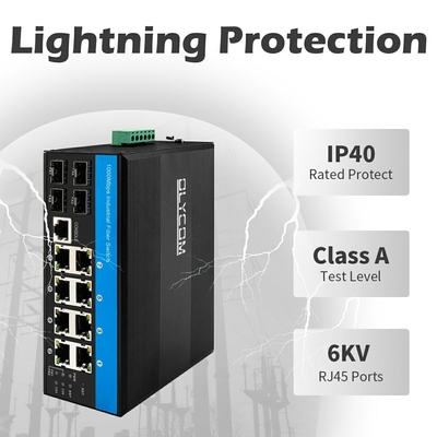 O ponto de entrada do OEM Gigabit Ethernet controlou o entalhe de SFP do interruptor 4 e 8 Lan Port