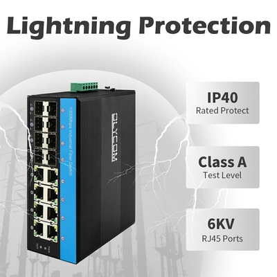 8 Port PoE Managed Switch 8 SFP 2.5G Fibra ERPS Anel L2 Uso externo gerenciável