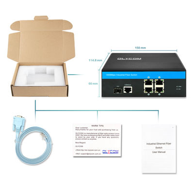Industrial Smart Managed Ethernet Switch 5-Port Gigabit Network Portos de fibra SFP IP40