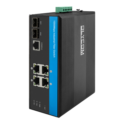Gigabit Industrial Managed Ethernet Switch 2.5G Fibra SFP Uplink IP40 DC24V