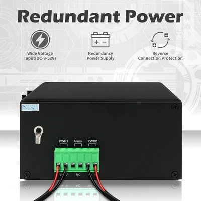 Gigabit Industrial Managed PoE Switch 7 Port Com 2.5G Fiber Ring Gestível