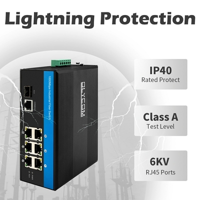 Gigabit Industrial Managed PoE Switch 7 Port Com 2.5G Fiber Ring Gestível