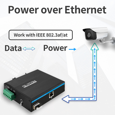 Fibra industrial do conversor 1 dos meios dos ethernet da fibra do ponto de entrada a 1 UTP para a câmera do IP