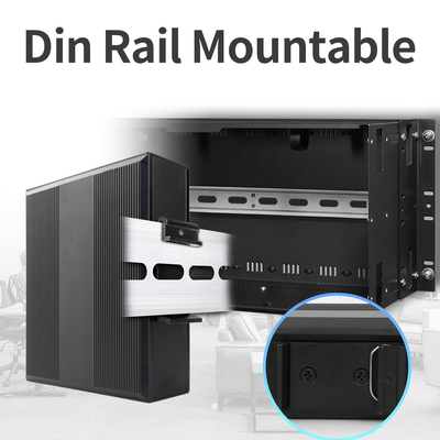 DC48V POE Industrial Media Converter 100/1000M de detecção automática 2 porta PSE 15,4W 30W