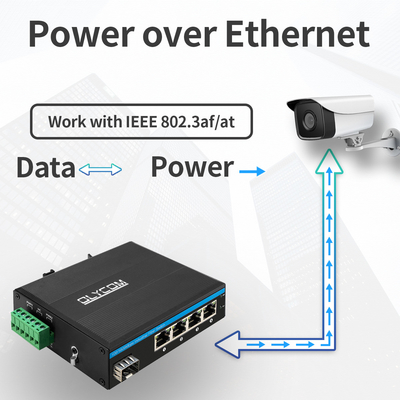 O ponto de entrada do gigabit da rede do Sfp comuta o poder sobre ethernet 4+1 portos