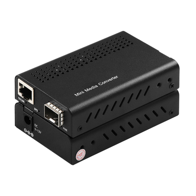1G 10G cobre não gerenciado SFP+ fibra Ethernet conversor de mídia DC12V com DIP