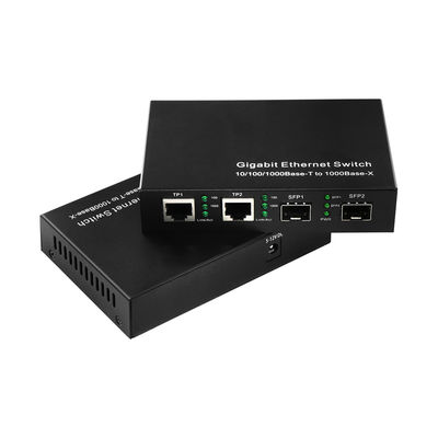4 portas Gigabit Commercial Ethernet Switch SFP Fibra Óptica DC5V não gerenciado
