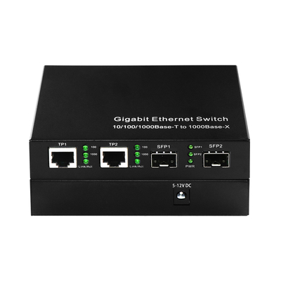 Comutador de fibra óptica Ethernet comercial 4 portas SFP Gigabit não gerenciado