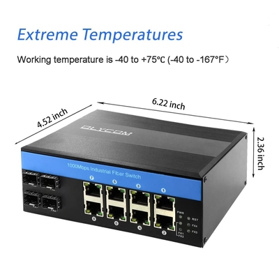 OLYCOM PoE Network Switch 8 Port 240W Orçamento Industrial Gigabit Ethernet CE FCC