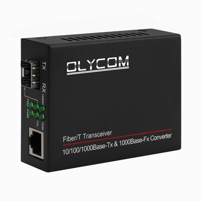 1G SFP Media Converter Gigabit Fibra Óptica Ethernet não gerenciado Mini Size Preto DC5V CE