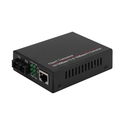 Conversor de mídia de fibra óptica Gigabit de modo único Conector SC duplex não gerenciado