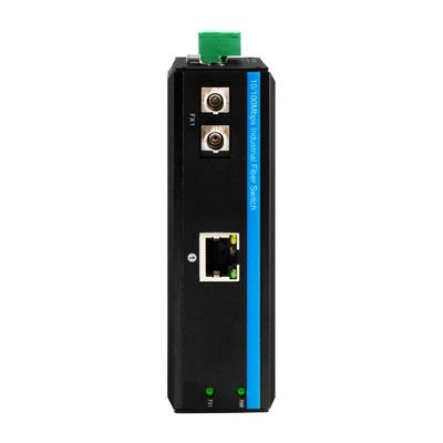 Mini Conversor de Mídia Robusto Gigabit Ethernet Não Gerenciado Fibra ST 30km Duplo DC12V CE FCC