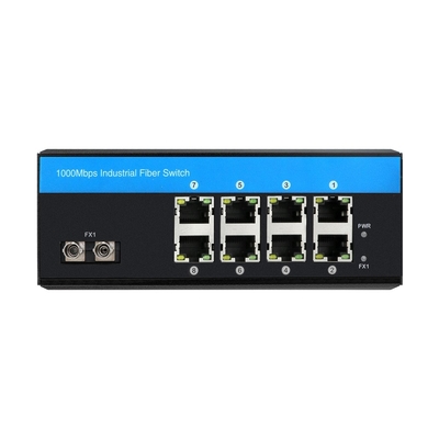 8 Portos Industrial Gigabit Network Switch Não gerenciado ST Fibra SingleMode 30Km DC24V