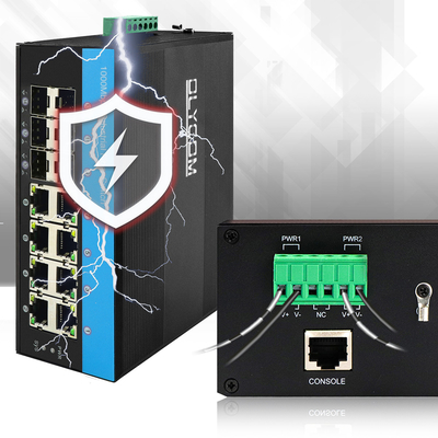 2.5G L2 Gerenciado Industrial PoE Network Switch Suporte ERPS MSTP Ring Din Rail