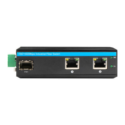 Switch Ethernet Gigabit Compacto Industrial de 3 Portas Reforçado 100 1000M Fibra DC24V