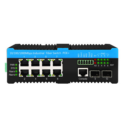 Gigabit 802.3bt PoE gerenciado 8 Port Switch 2.5G Fibra Web L2 gerenciado sem ventilador 720W