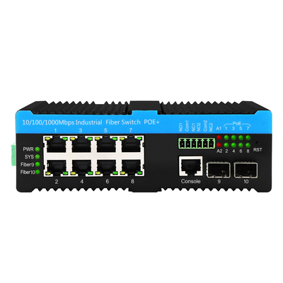 Gigabit 802.3bt PoE gerenciado 8 Port Switch 2.5G Fibra Web L2 gerenciado sem ventilador 720W