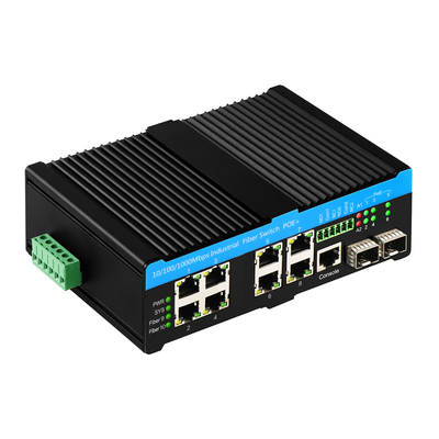 Gigabit L2 Gerenciado 90W PoE Switch 10 Port com 2 Portos Combo Rugged 48V PoE ativo