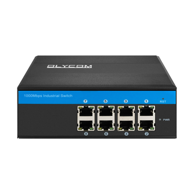 E-Mark Industrial Network Switch 8 Port Gigabit Ethernet Não gerenciado Rugged Din Rail