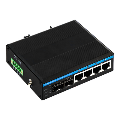 6 portas Gigabit Gerenciado Interruptor de rede endurecido Compacto de tamanho Potência dupla DC12V