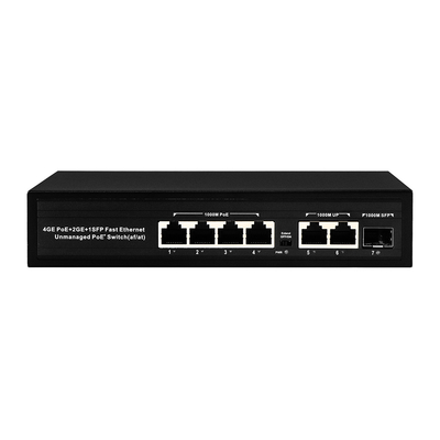 Gigabit 4 Port POE Network Switch não gerenciado com 2 SFP/RJ45 100/1000M Uplink