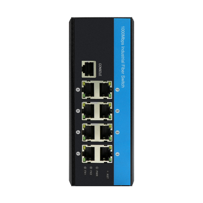 8 Portes gerenciados DC48v Industrial Ethernet Switch Din Rail Gigabit Network Switch
