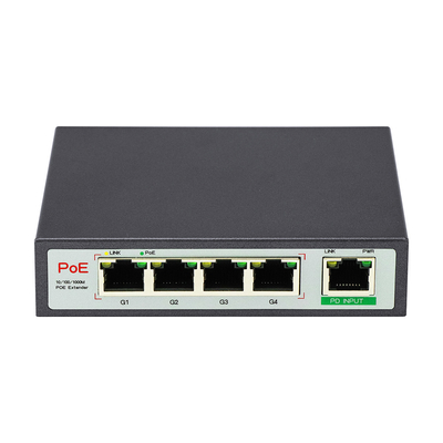 Extensor PoE Gigabit de 4 portas 60W PD Uplink Repeater para Câmeras IP PoE Dispositivos de Rede