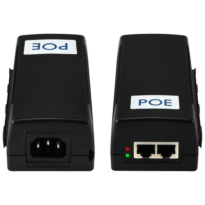 60W Gigabit PoE Injector 48V Output Mid-Span Escritório comercial 15.4W/30W Compatível
