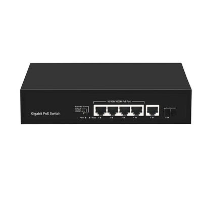 4 portas Gigabit Fiber Switch PoE Af/At 60W com 1 SFP/Copper Uplink Commercial Grade CE