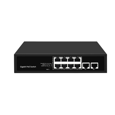 8 Portos Gigabit PoE Network Switch VLAN 250 metros AI PoE 120W Orçamento não gerenciado