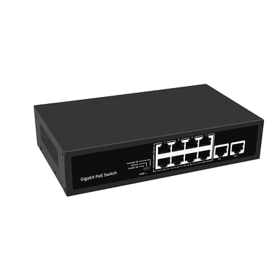8 Portos Gigabit PoE Network Switch VLAN 250 metros AI PoE 120W Orçamento não gerenciado