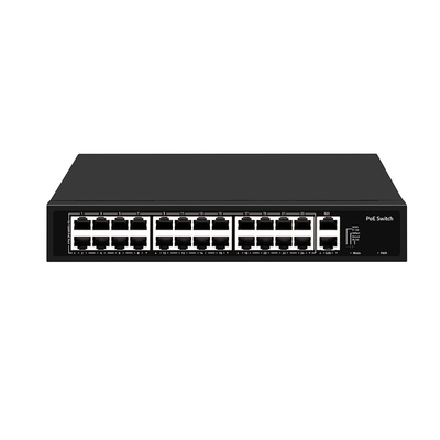 24 portas CCTV Poe Switch Não gerenciado 100M Fast Ethernet Rack Tipo 300W Budget AC Input