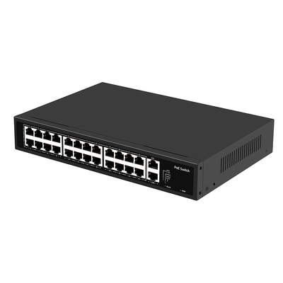 24 portas CCTV Poe Switch Não gerenciado 100M Fast Ethernet Rack Tipo 300W Budget AC Input