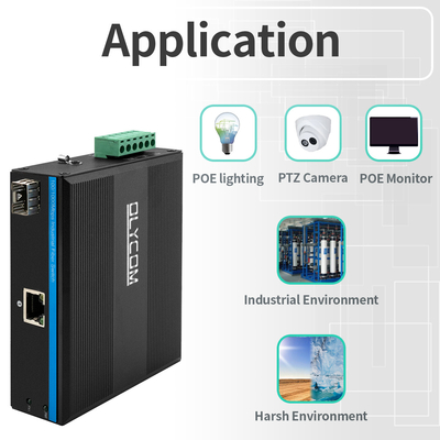 Gigabit Mini Industrial Media Converter 2 Porta 100/1000M Fibra Gigabit Rede Din Rail