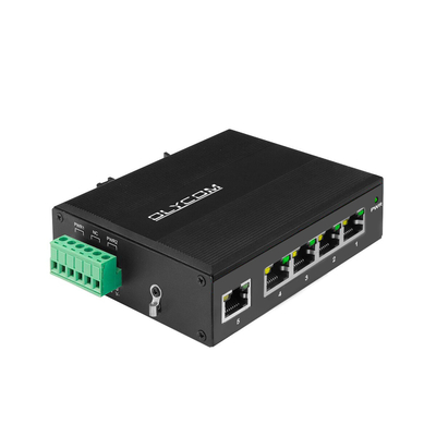 E-Mark 5 Port PoE Switch DIN Gigabit Ethernet 120W 15.4W/30W CE não gerenciado