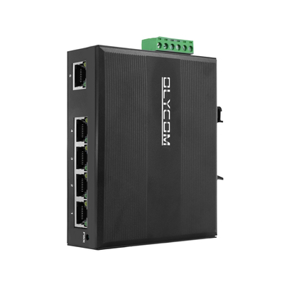 E-Mark 5 Port PoE Switch DIN Gigabit Ethernet 120W 15.4W/30W CE não gerenciado