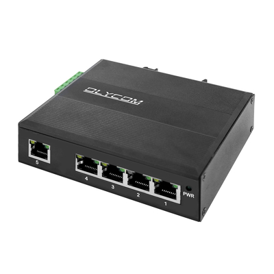 E-Mark 5 Port PoE Switch DIN Gigabit Ethernet 120W 15.4W/30W CE não gerenciado