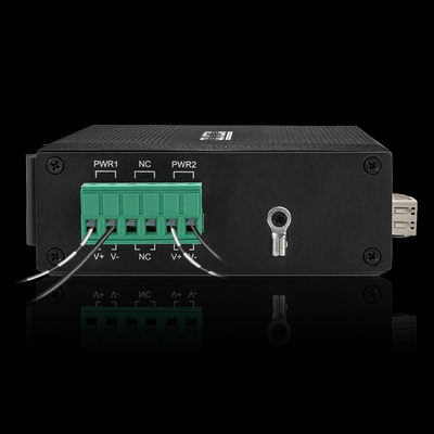2 Port Industrial Network Switch Dual Power 100/1000M Fibra Switch Din Rail montado