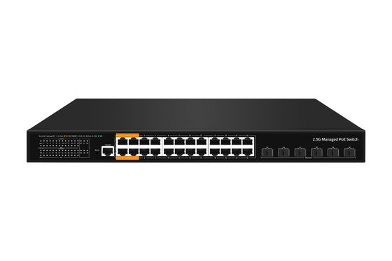 L3 gerenciado Ethernet POE Switch com 24*10/100/2500mbps+6* 10Gb SFP+