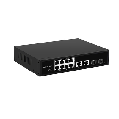 8 Portos PoE Fiber Switch Gigabit Não gerenciado 120W Budget 250-Meter PoE Extender