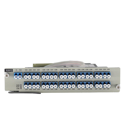 1U rack 100 GHz AWG 40 Longitudes de onda Multiplexing/Demultiplexing Card para sistemas DWDM de alta capacidade